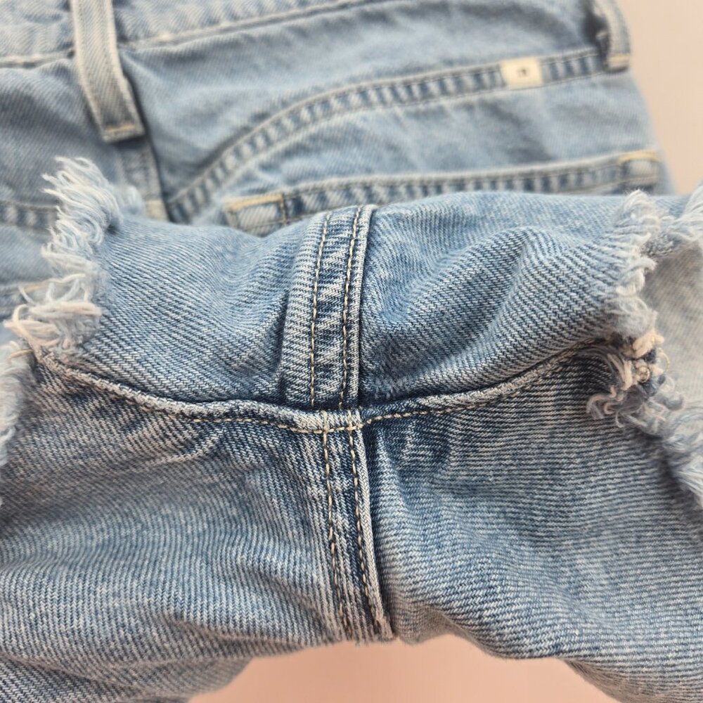 Aritizia Sunday Best Light Blue Raw Hem Jean Shorts Size 26 - Picture 7 of 8